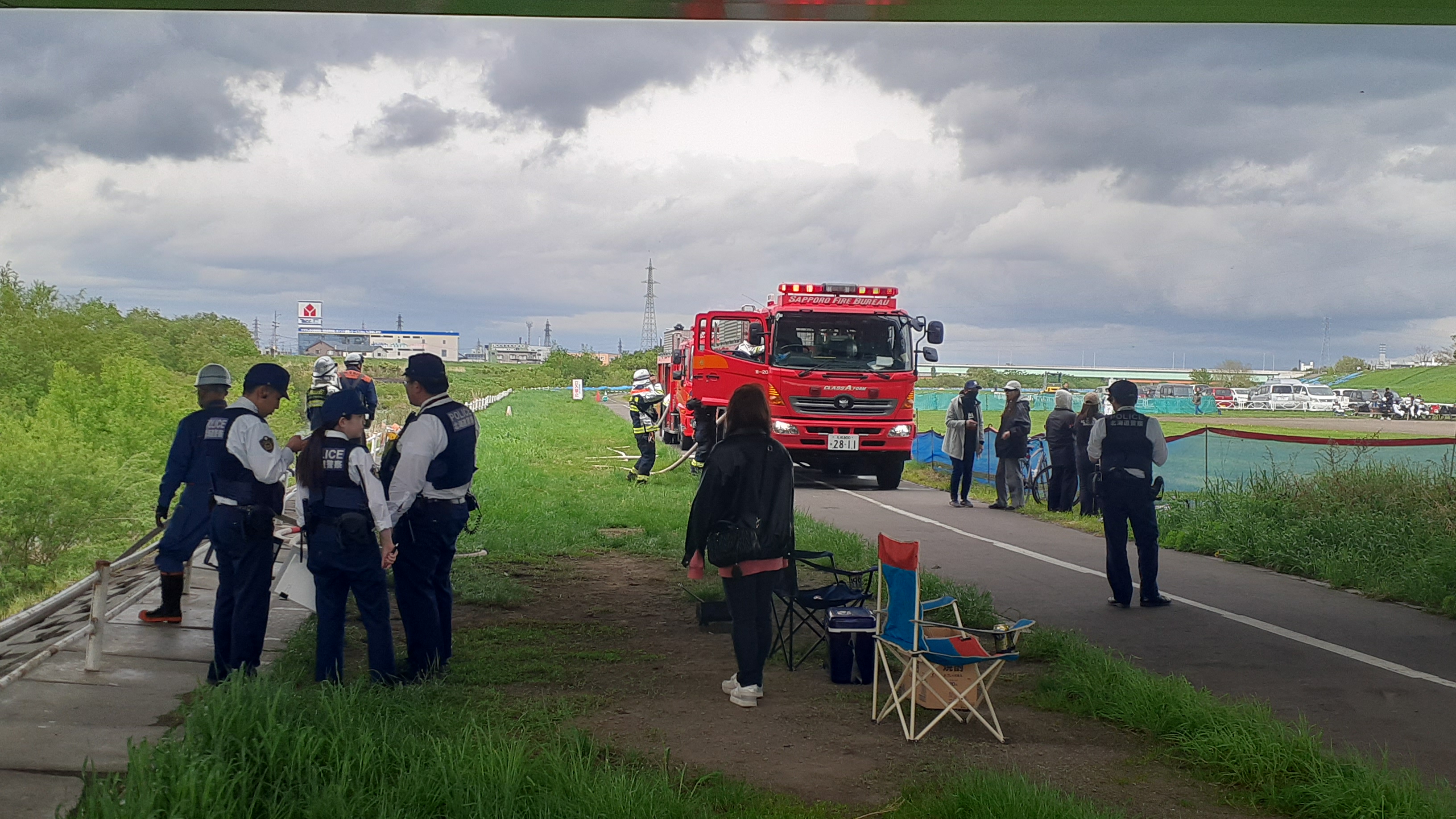 ぼや騒ぎがあった河川敷