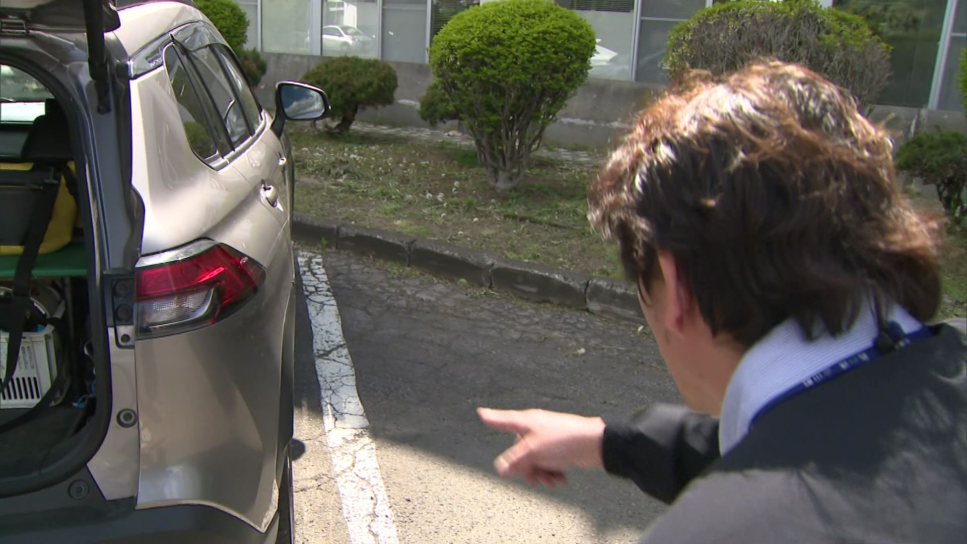 車にはマイマイガのものと見られる“糸”が