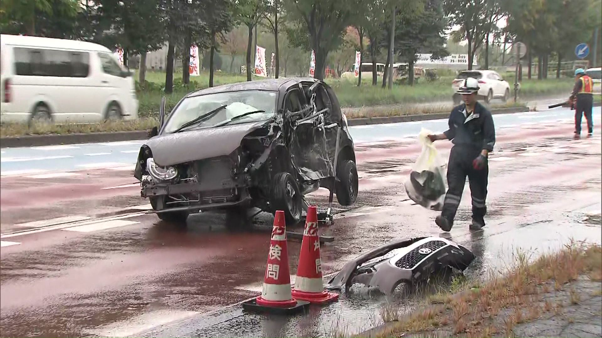 恵庭市上山口の国道で車10台が絡むひき逃げ事件が発生