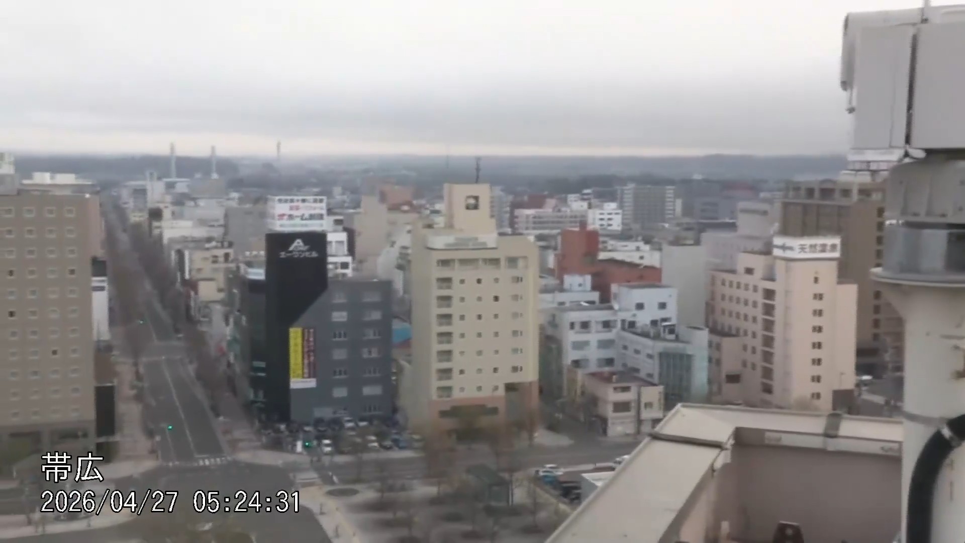 地震発生時の帯広市内の様子 カメラが大きく揺れた