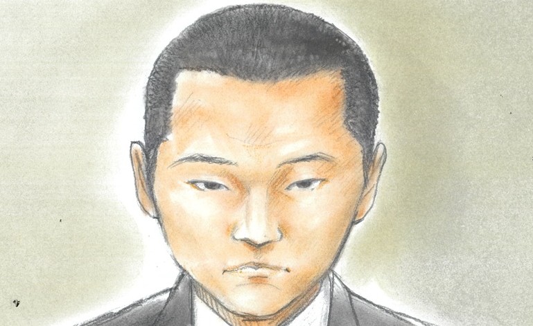 イラスト)法廷内の滝沢被告