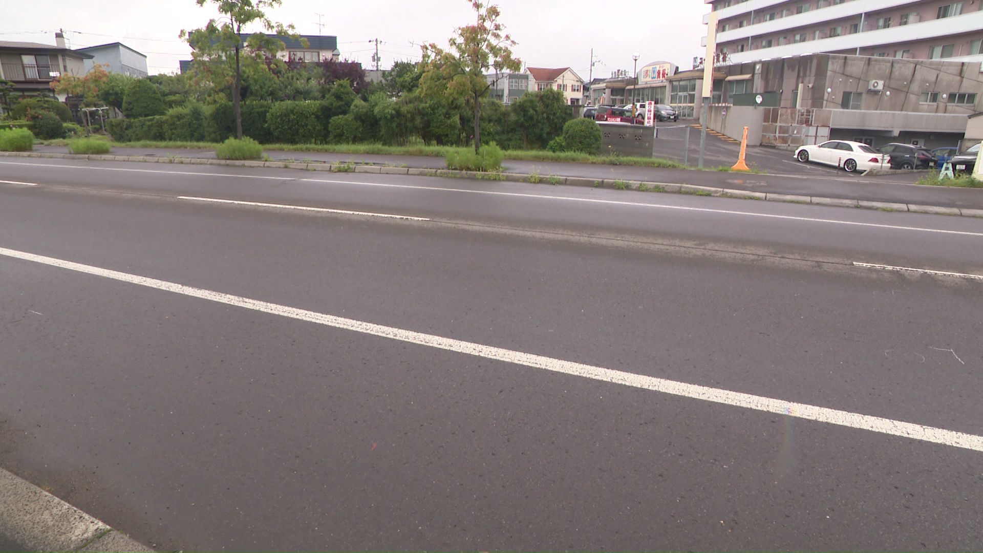 現場の直線道路(函館市昭和2丁目)
